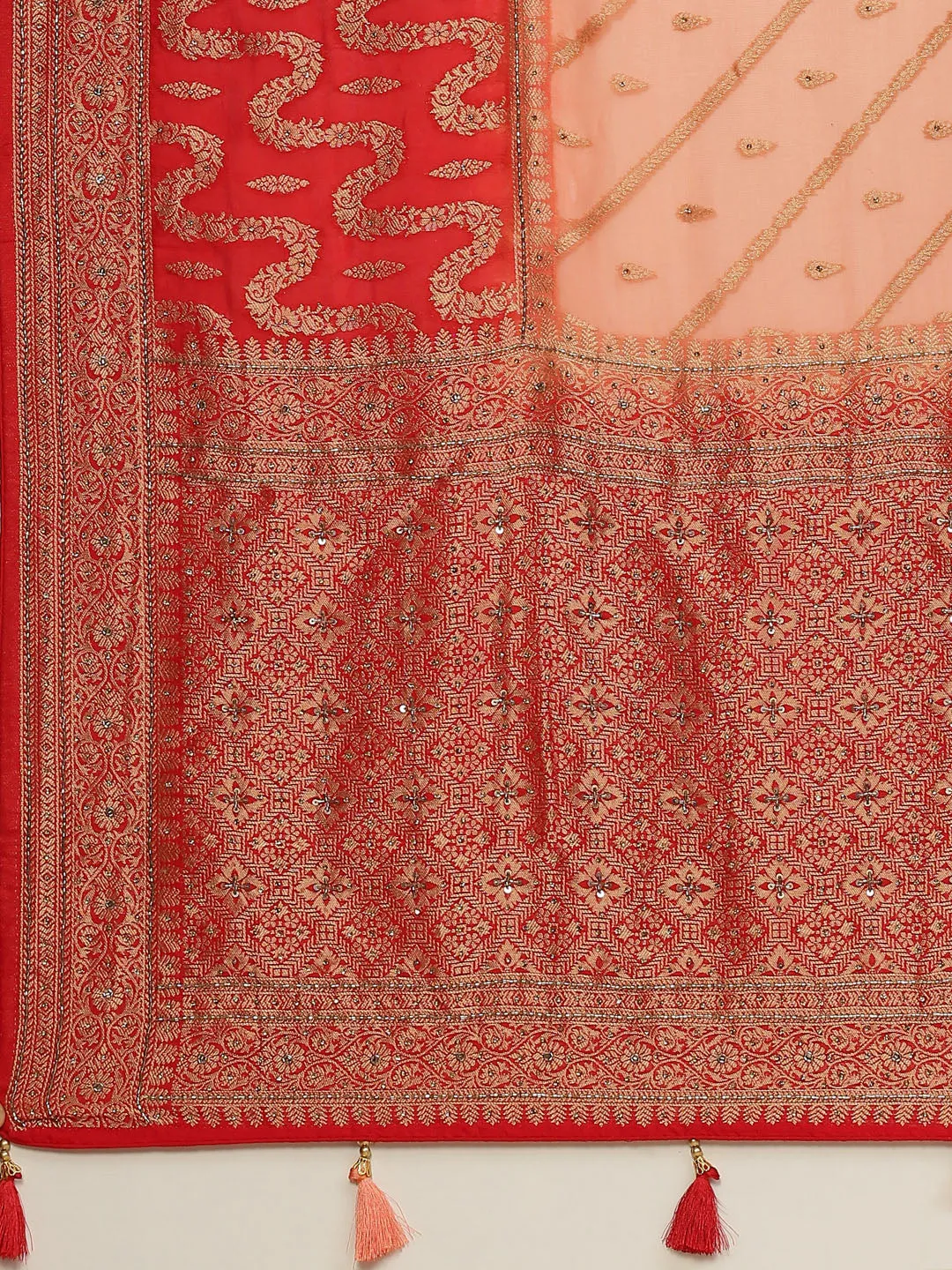 Cutdana Embroidered Organza Handloom Saree