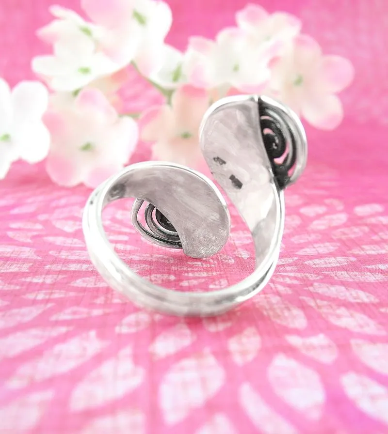 Cutout Double Spiral Adjustable Wrap Ring