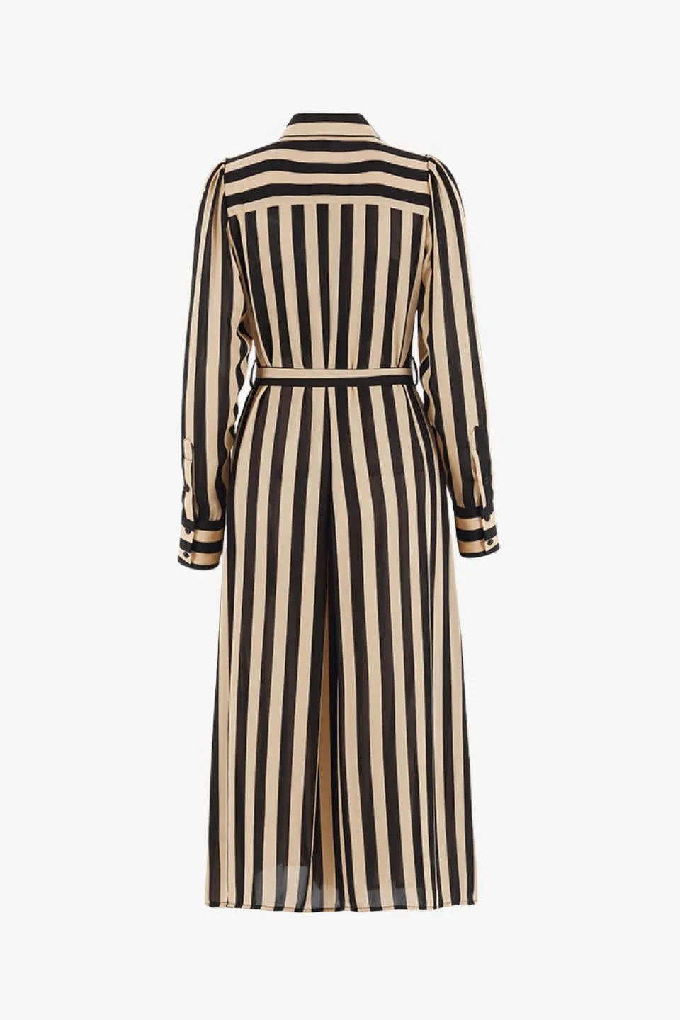 Cyprus Black Stripe LS Shirt Midi Dress