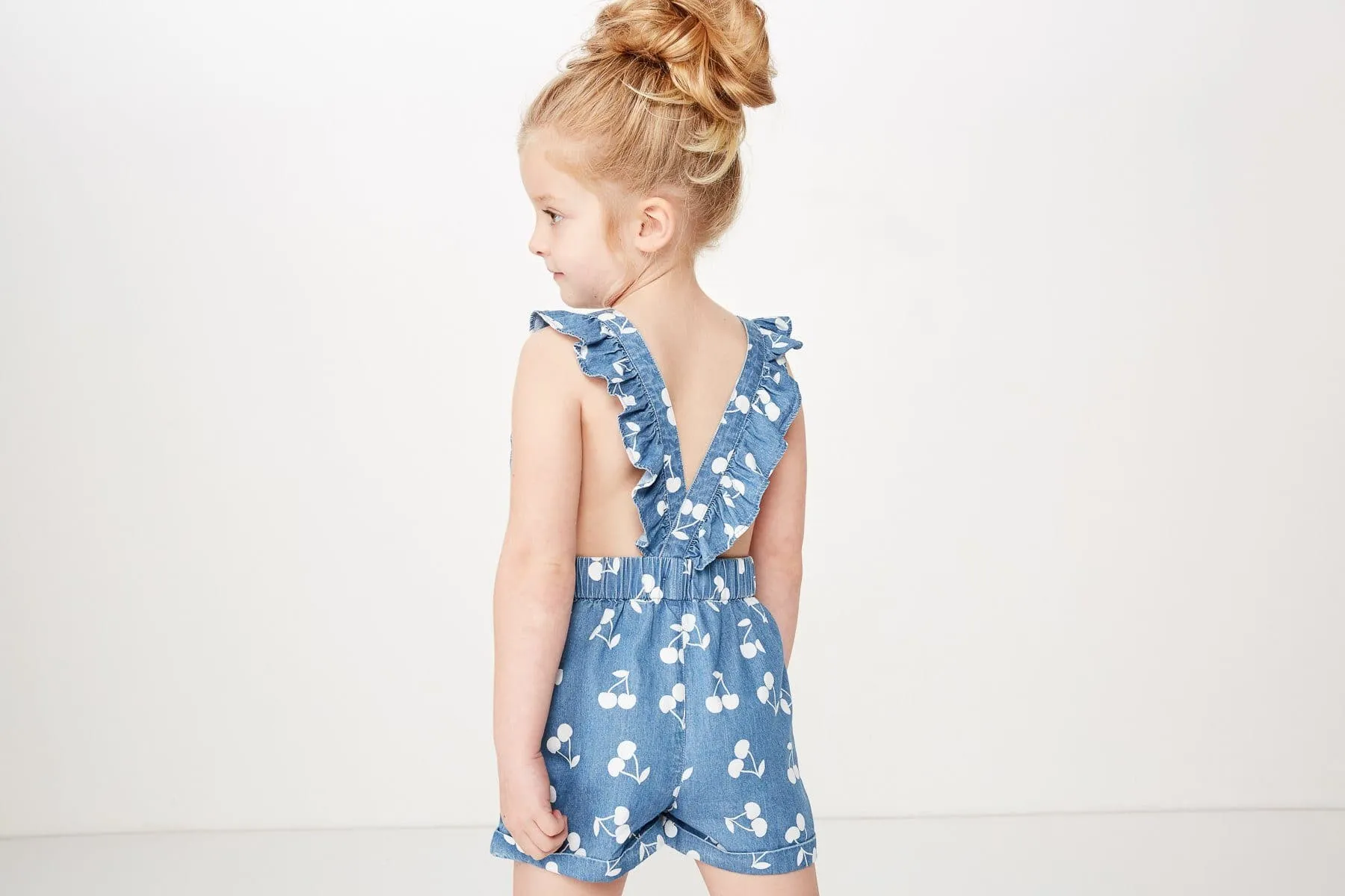 Denim Cherry Playsuit (Milky Kids)