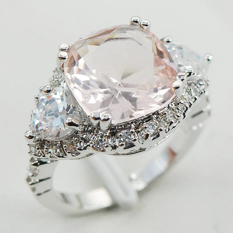 Divine Love Morganite Fashion Ring - 925 Sterling Silver