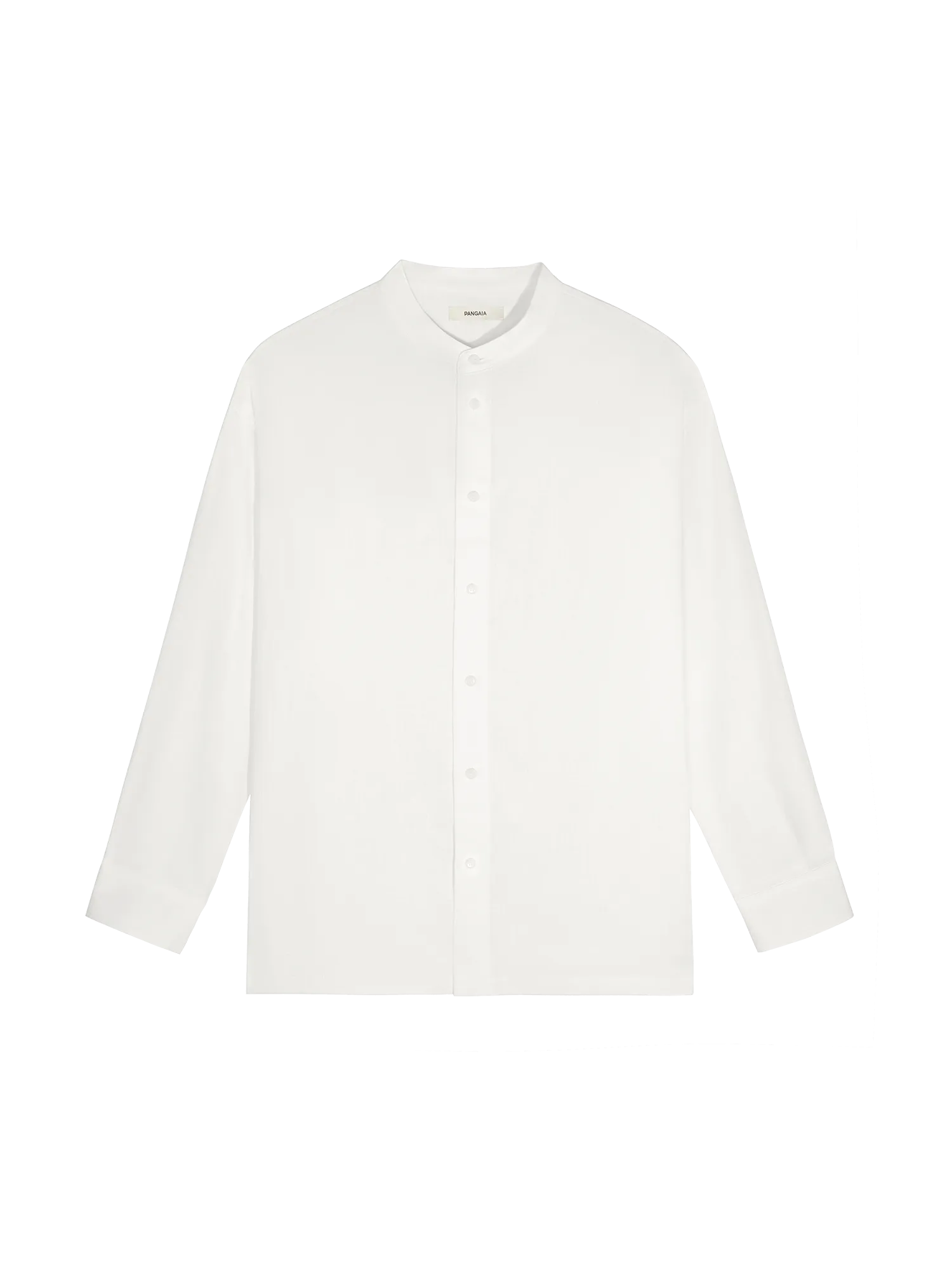 DNA Aloe Linen Mandarin Collar Long Sleeve Shirt—off-white