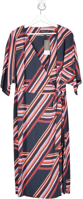 dorothy perkins Multicoloured Striped Wrap Midi Dress BNWT UK 18