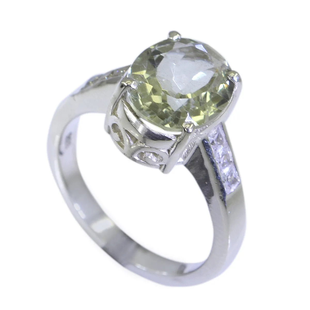 Elegant Gem Green Amethyst Sterling Silver Ring Jewelry Appraisal Cost