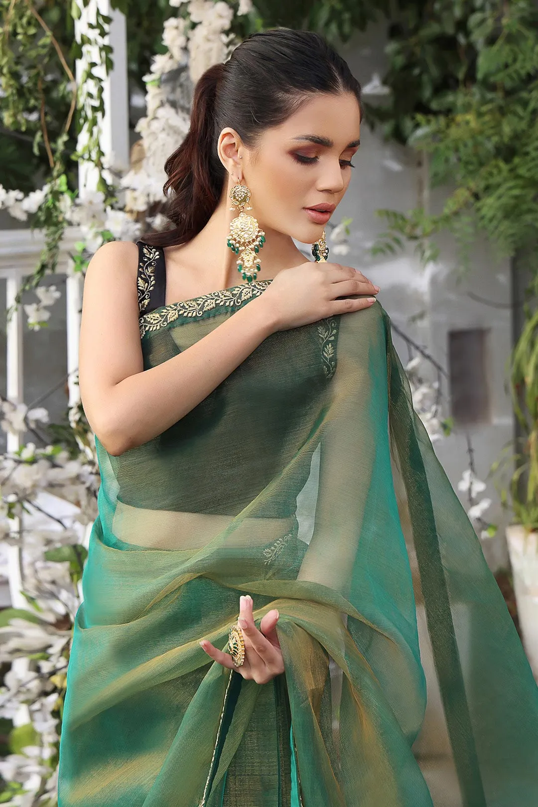 Embroidered Mesuri Velvet Luxury Saree | ZEENAT | SR202219