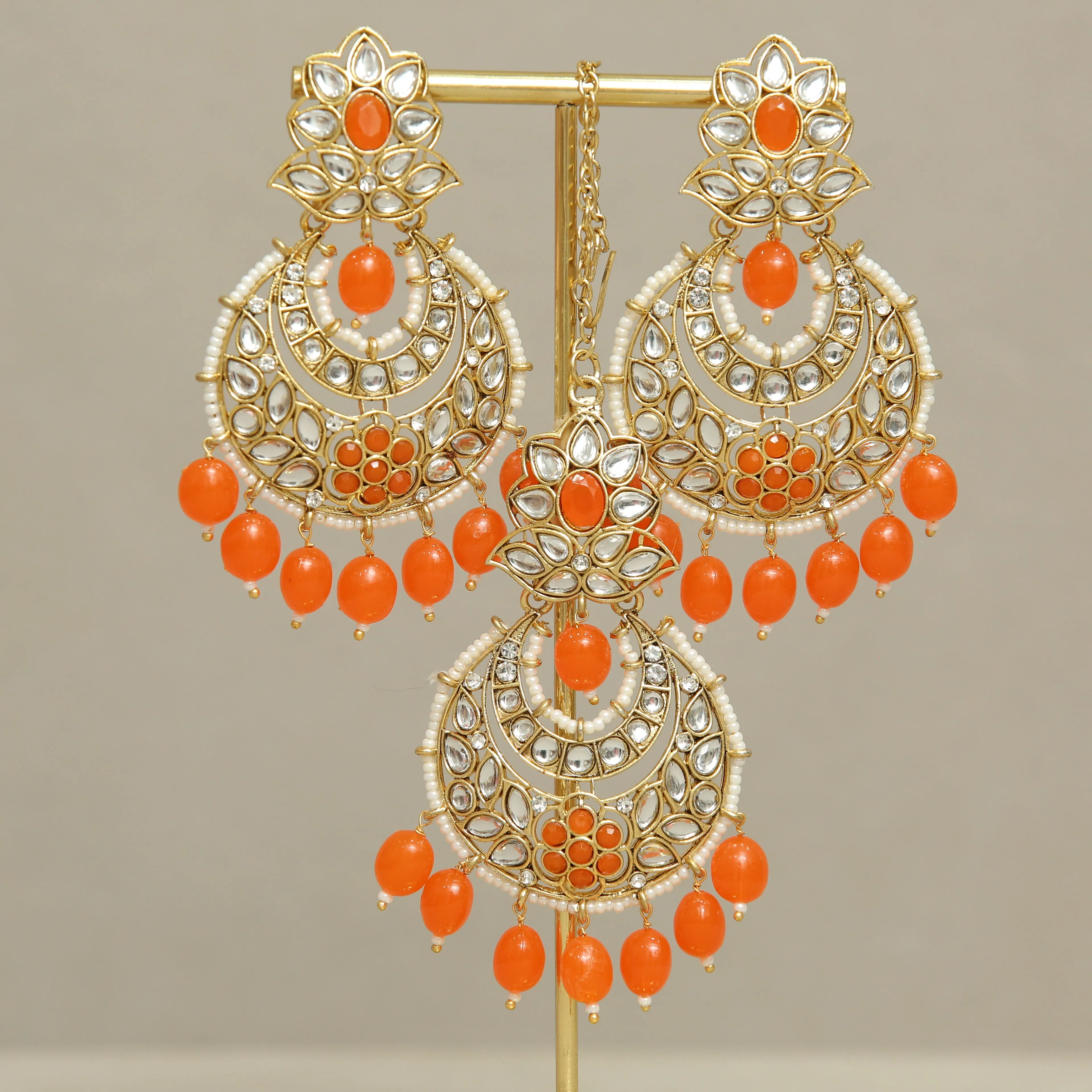 Emilia Kundan Earrings And Tikka