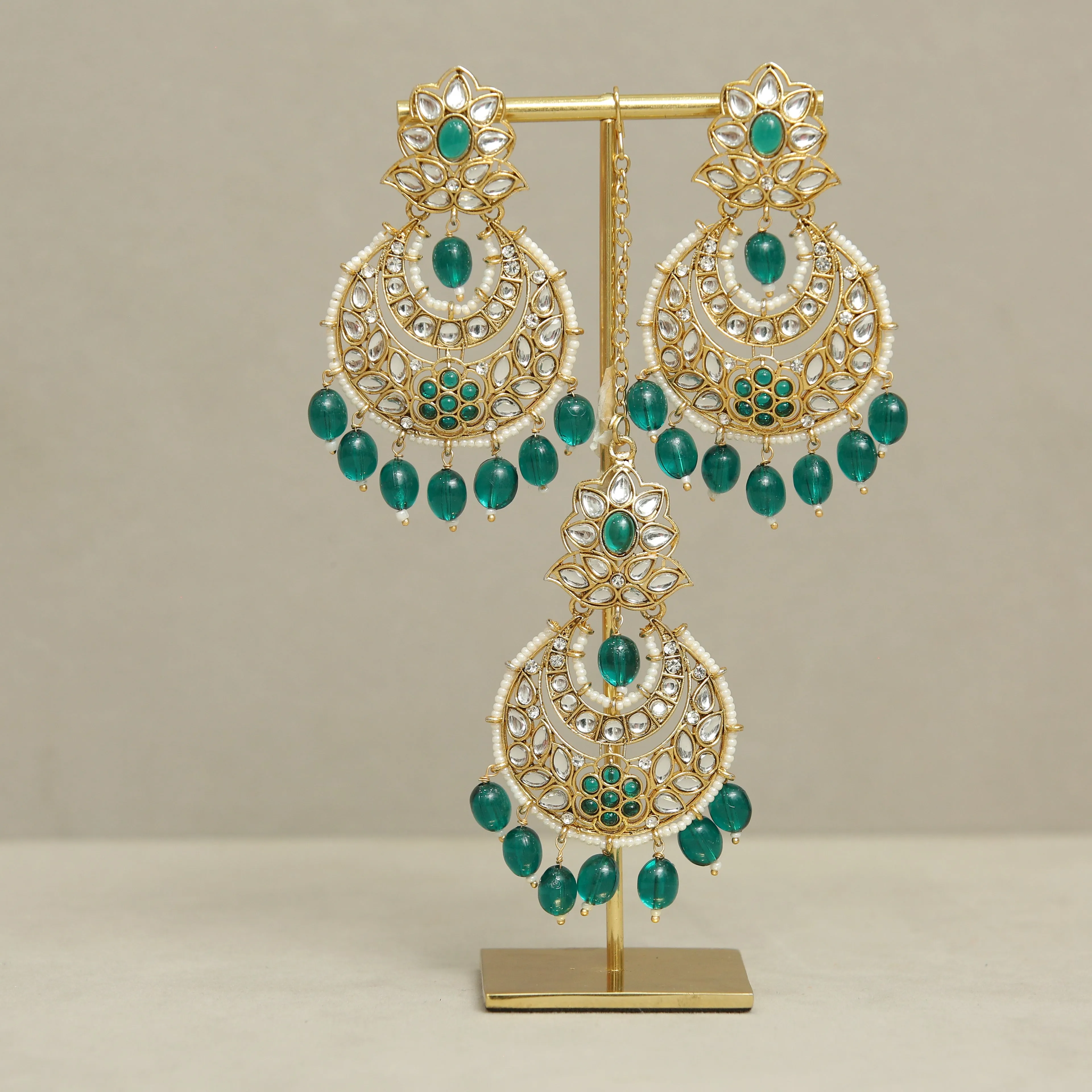 Emilia Kundan Earrings And Tikka