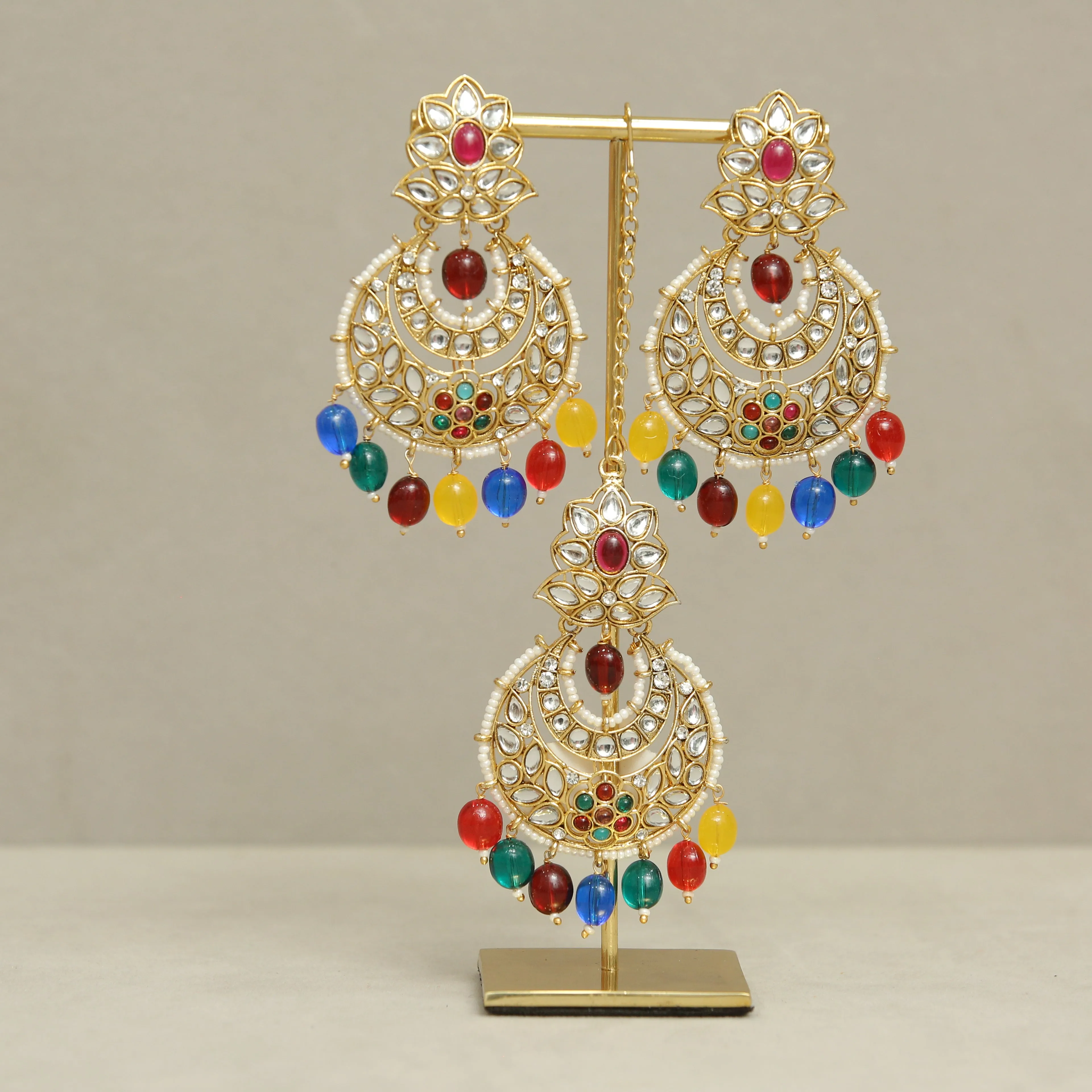 Emilia Kundan Earrings And Tikka