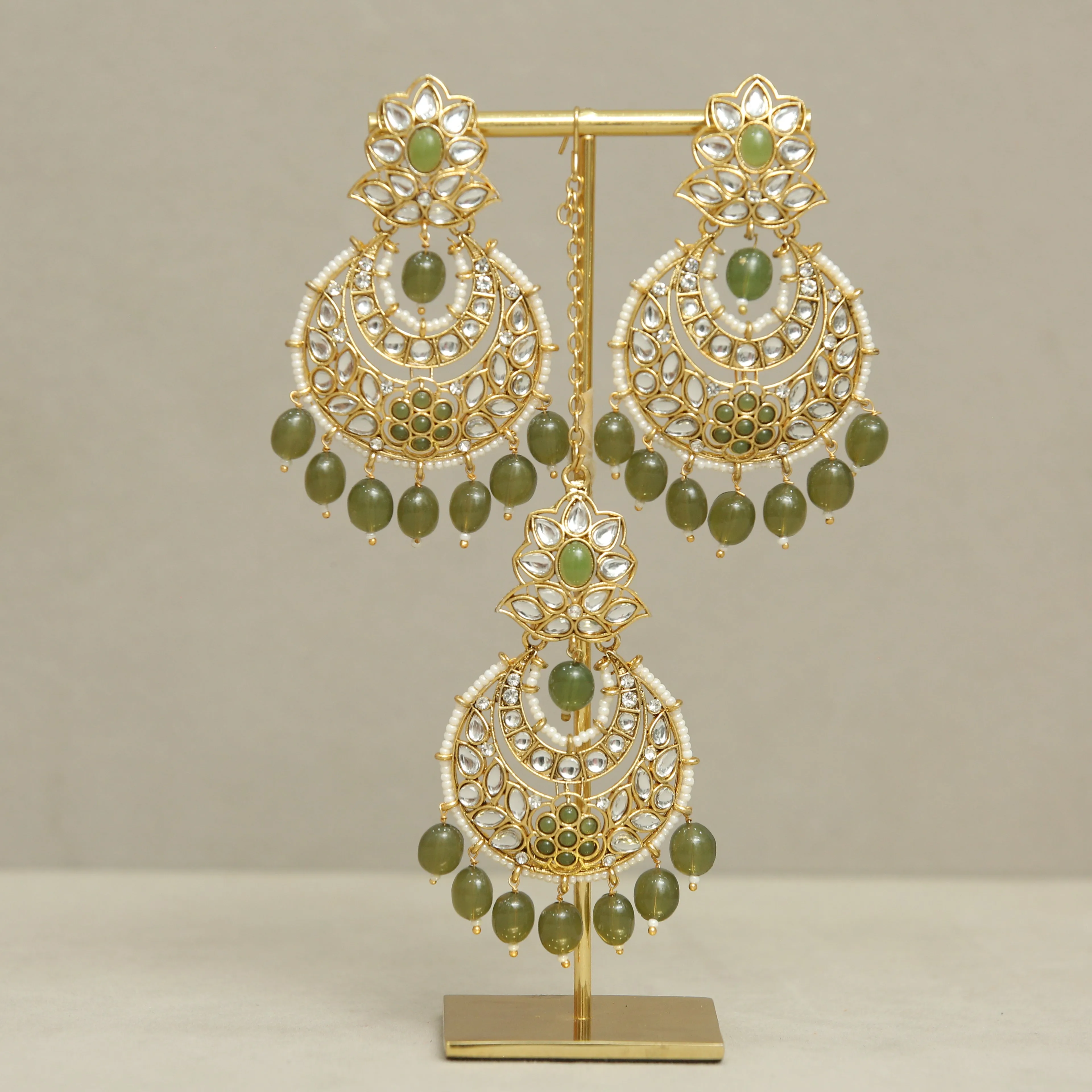 Emilia Kundan Earrings And Tikka