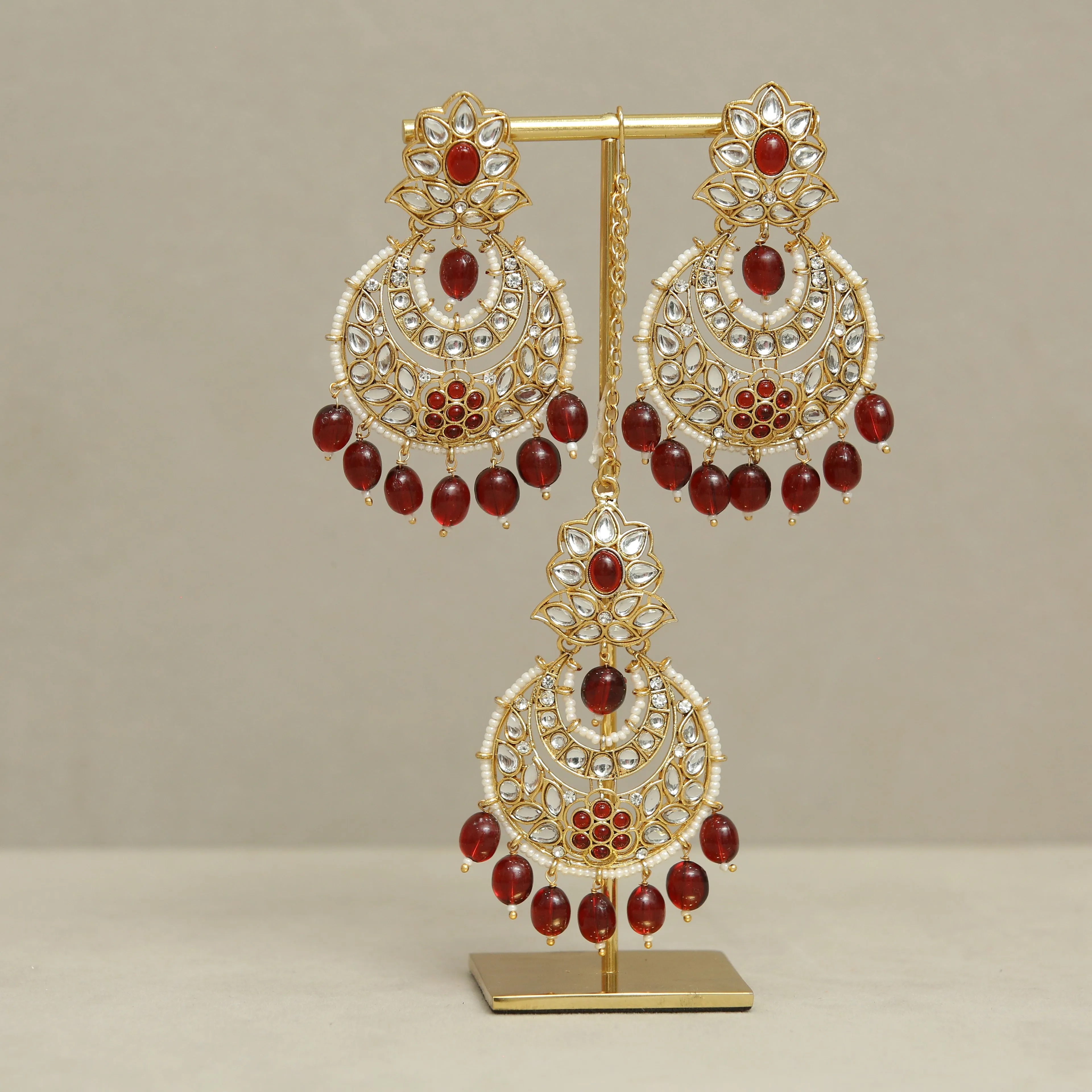 Emilia Kundan Earrings And Tikka