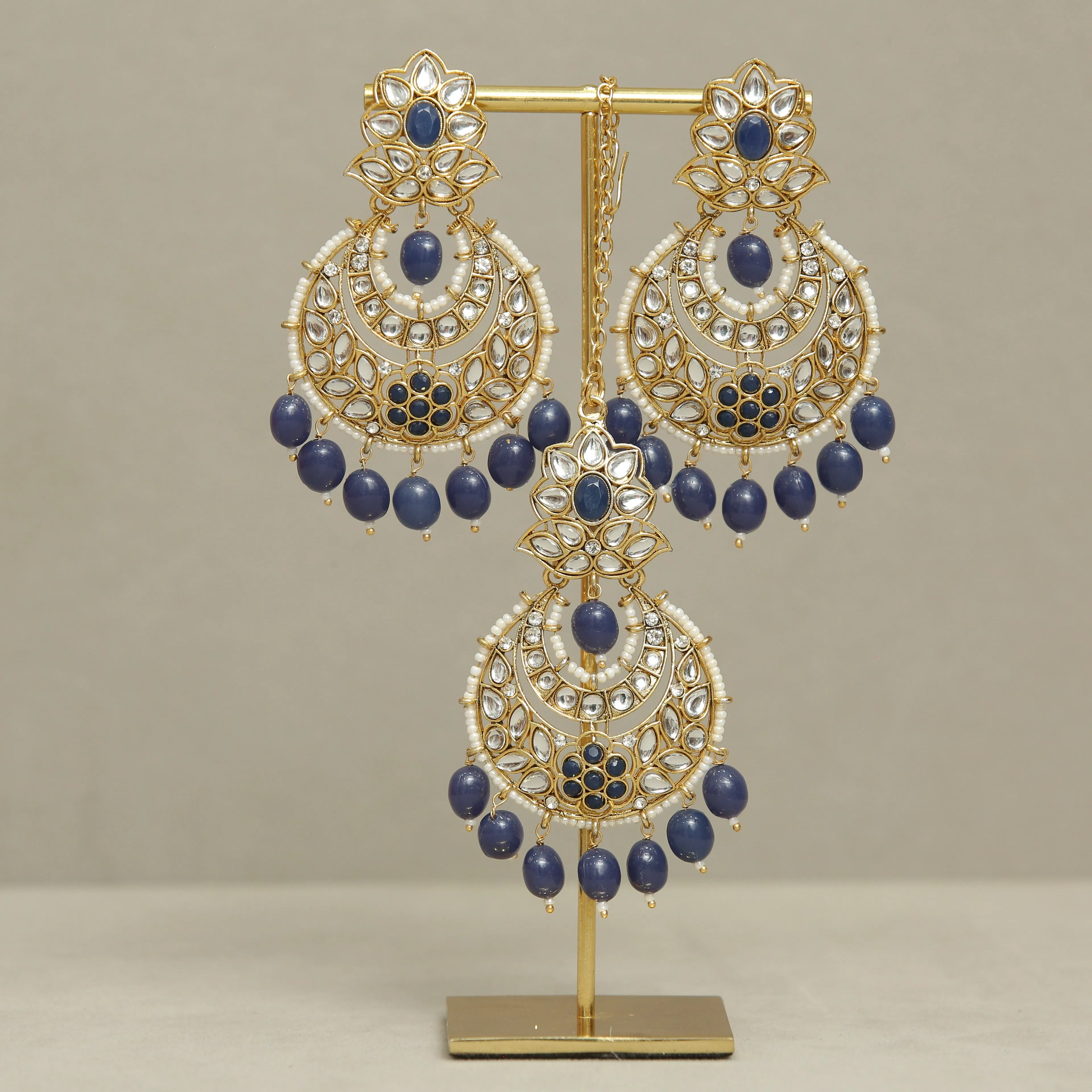 Emilia Kundan Earrings And Tikka