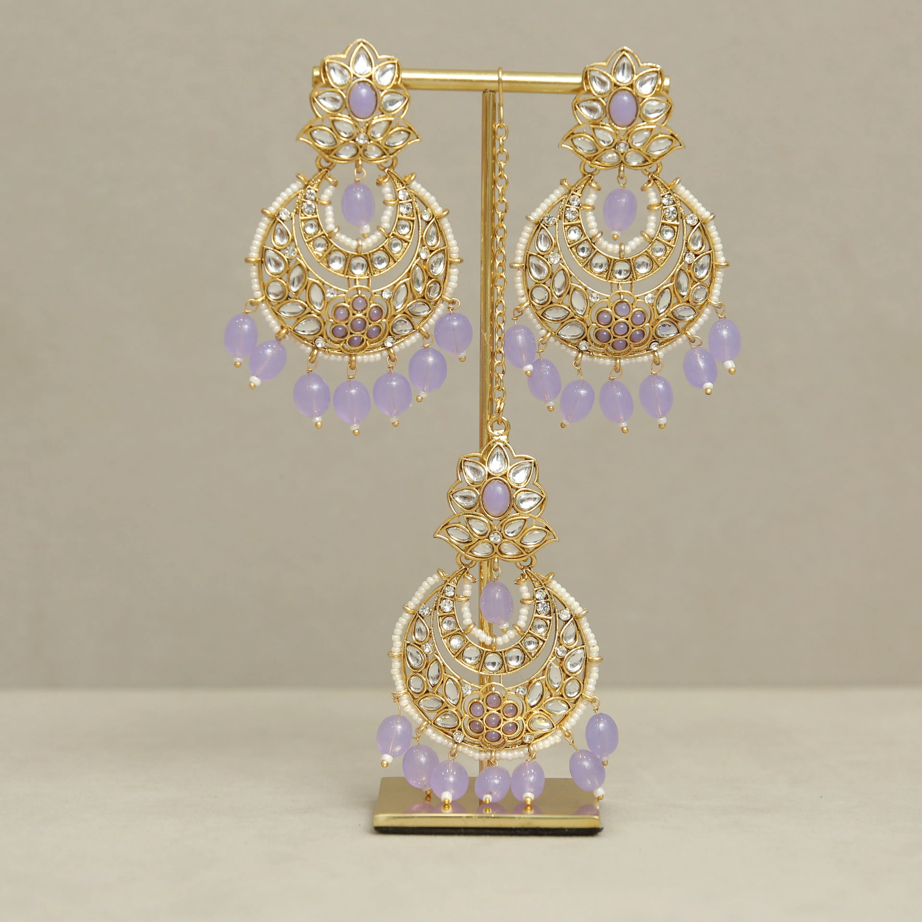 Emilia Kundan Earrings And Tikka