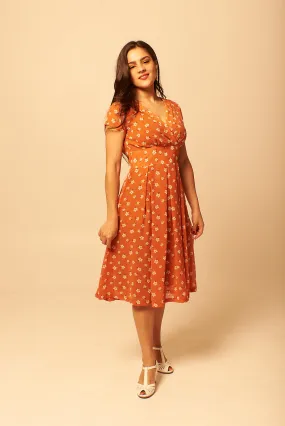 Enchanted Orange Floral Dress