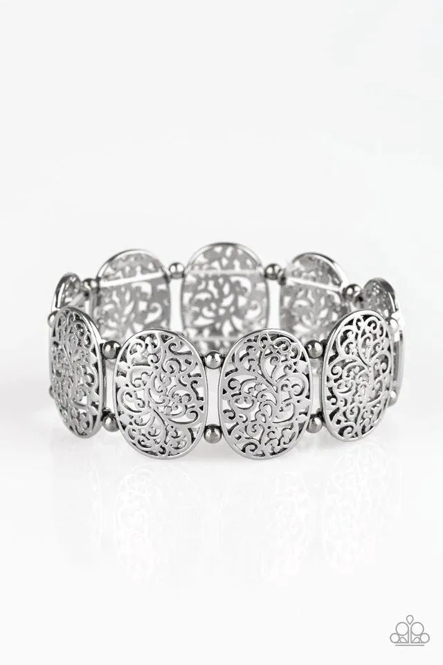 Everyday Elegance Black Filigree Bracelet - Paparazzi Accessories