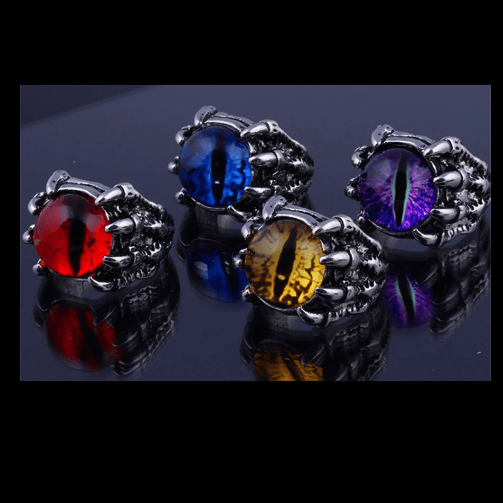 Evil Eye Dragon Claw Ring for Men