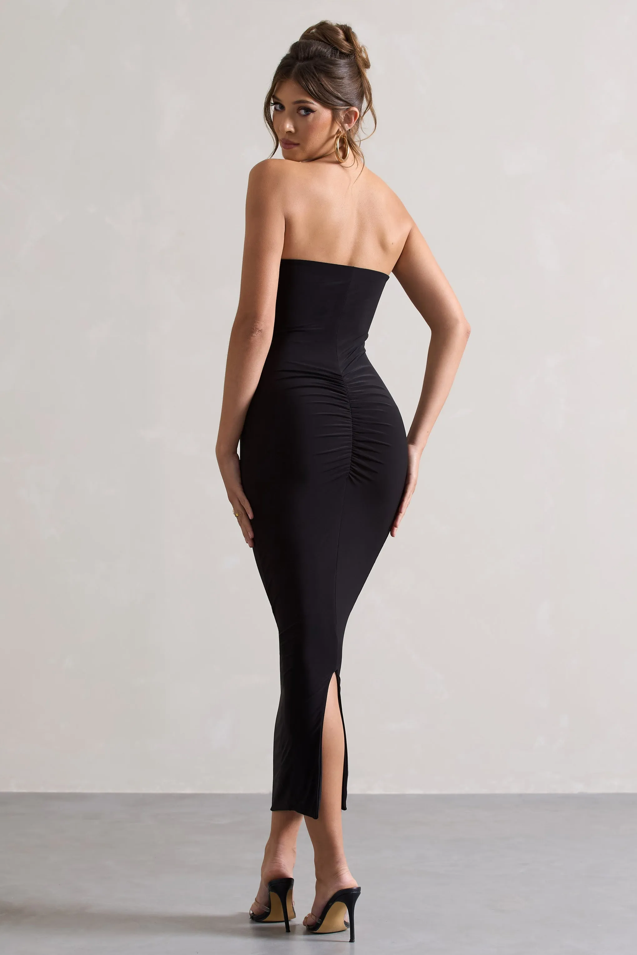 Evita | Black Sweetheart Twist Detail Maxi Dress