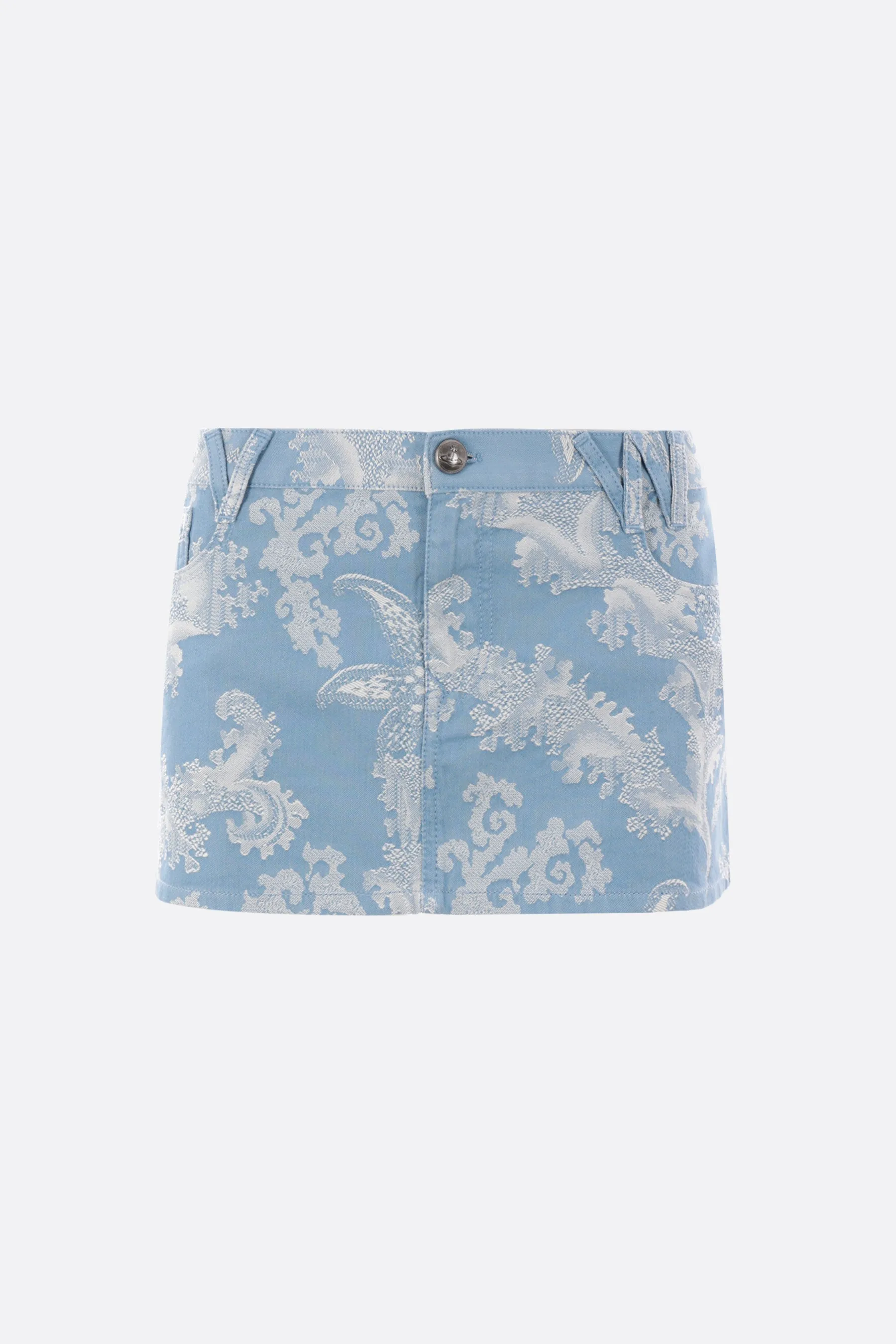 Foam “Tied to the Mast” jacquard cotton miniskirt