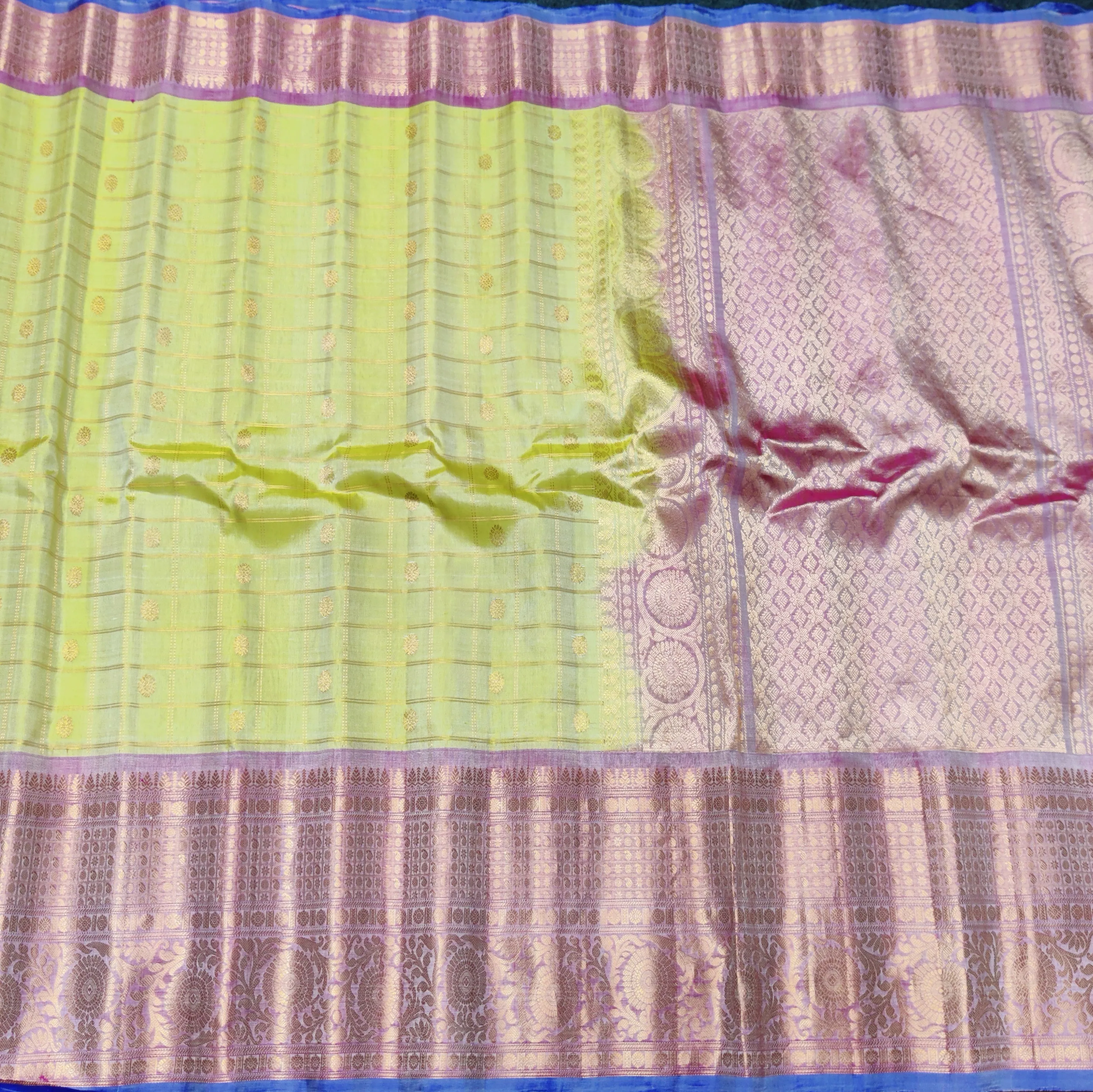 Gadwal Puresilk check sarees - GPS58