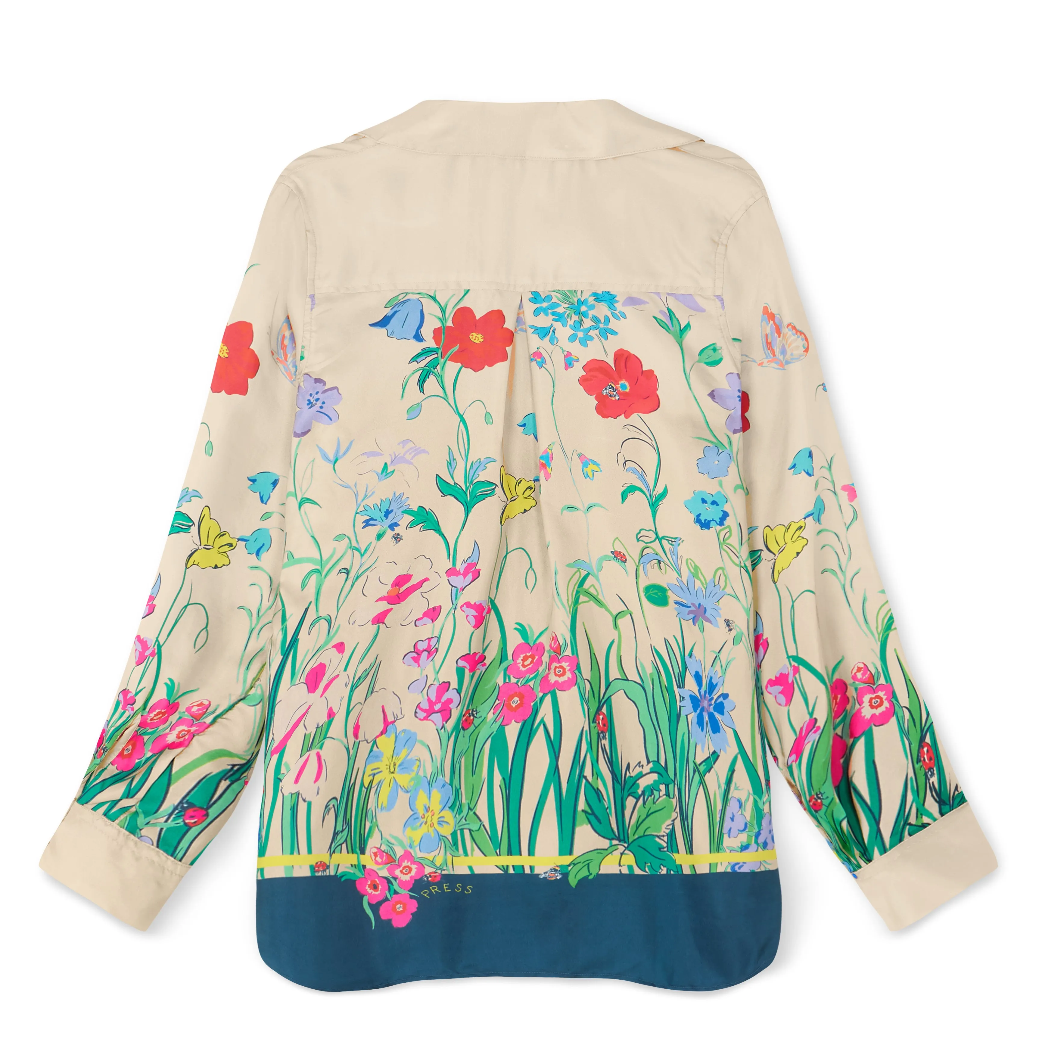 Garden-print silk twill Jodie shirt