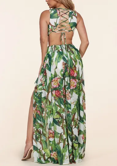 Georgia Tropical Cut Out Maxi Dress