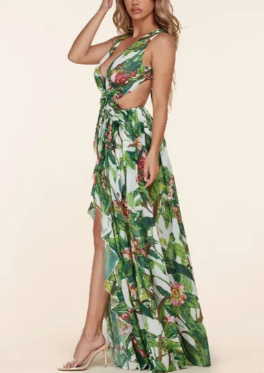 Georgia Tropical Cut Out Maxi Dress