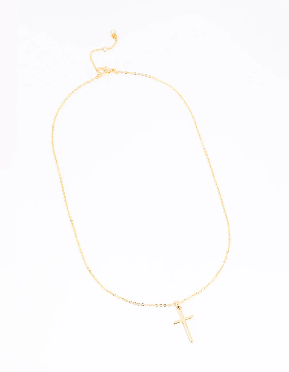 Gold Plated 45cm Cross Necklace