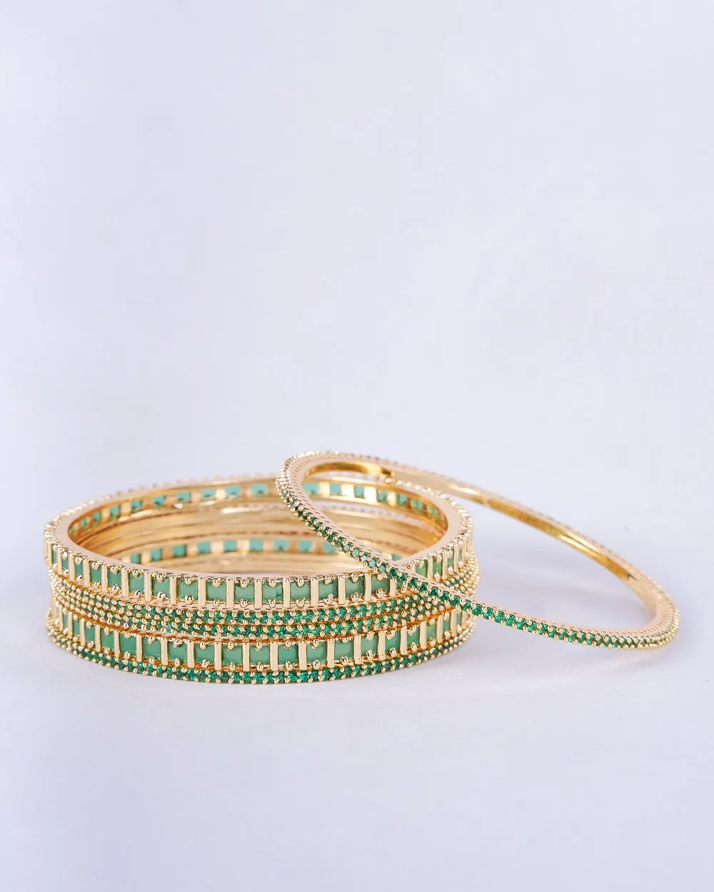 Golden Glamour Bangles (Pack of 6)