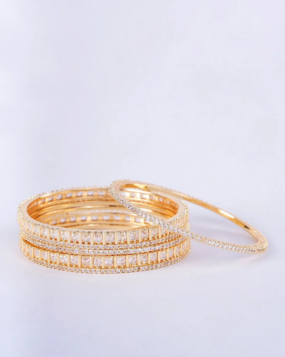 Golden Glamour Bangles (Pack of 6)