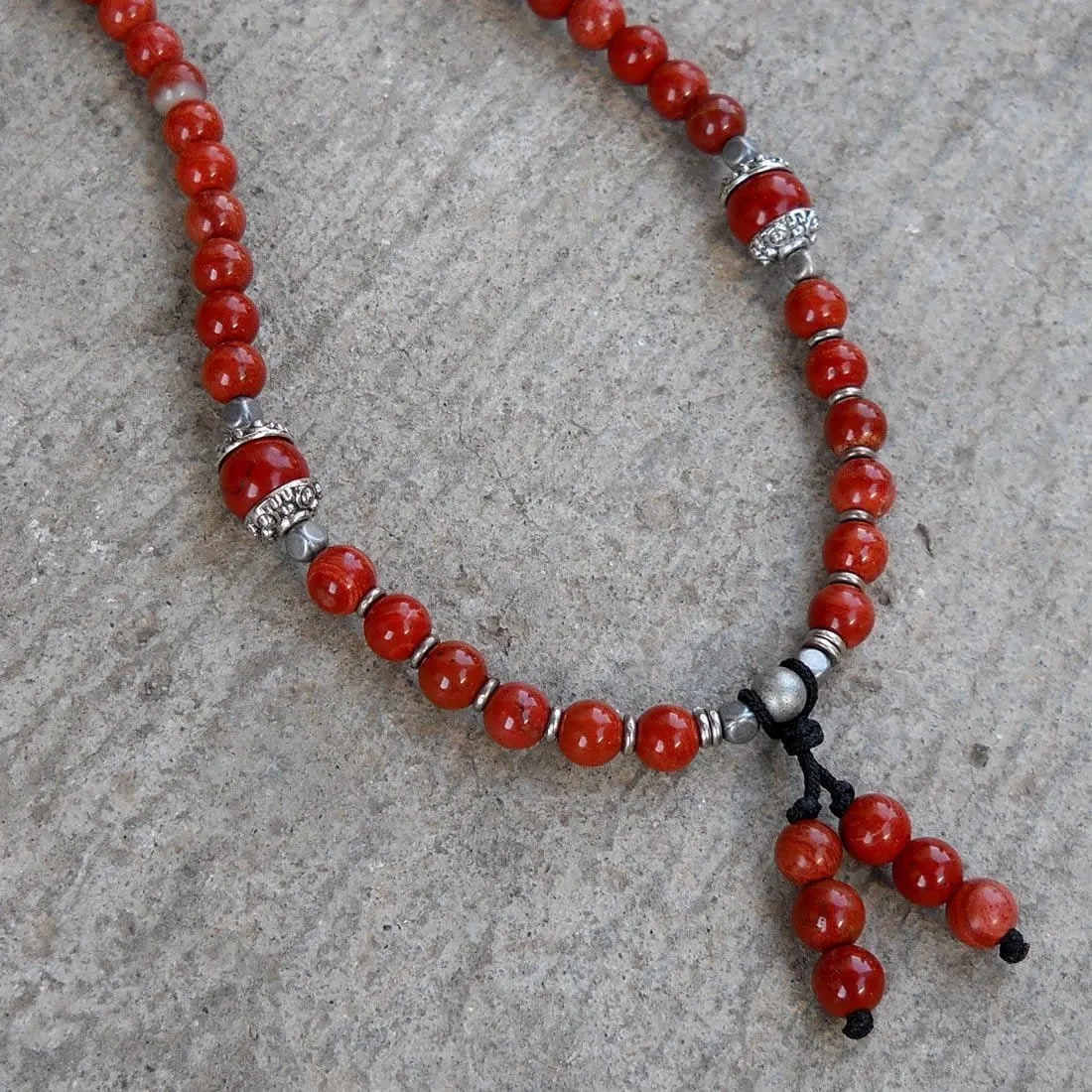 Grounding, 108 Bead Mala Red Jasper Wrap Bracelet Or Necklace