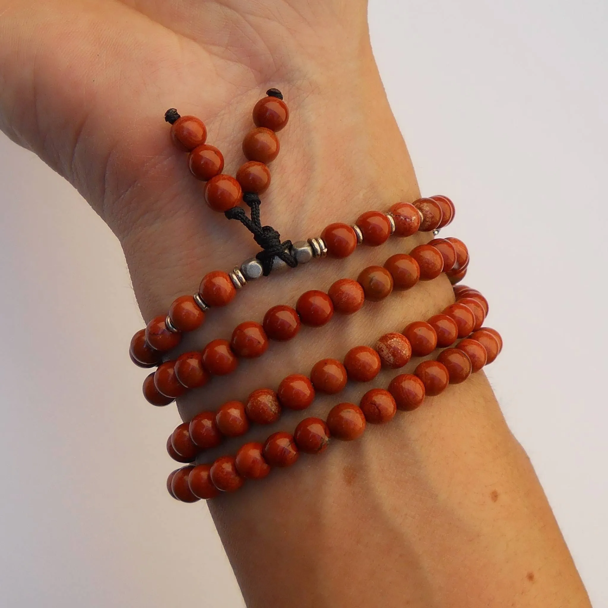 Grounding, 108 Bead Mala Red Jasper Wrap Bracelet Or Necklace