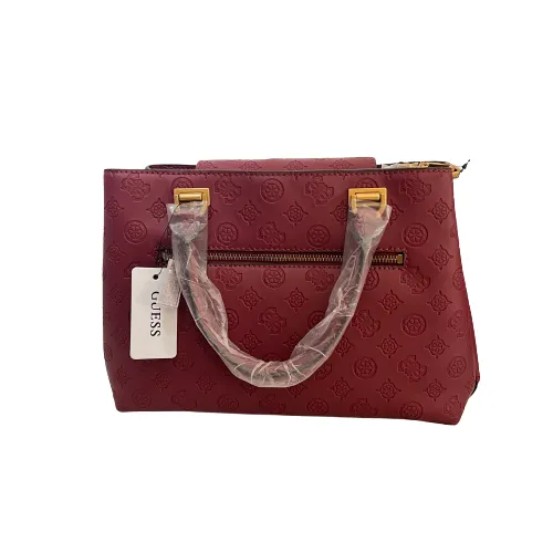 Guess Merlot GVIBE Girlfriend Monogram Medium Tote | Brand New |