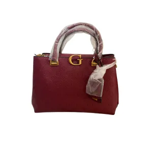 Guess Merlot GVIBE Girlfriend Monogram Medium Tote | Brand New |