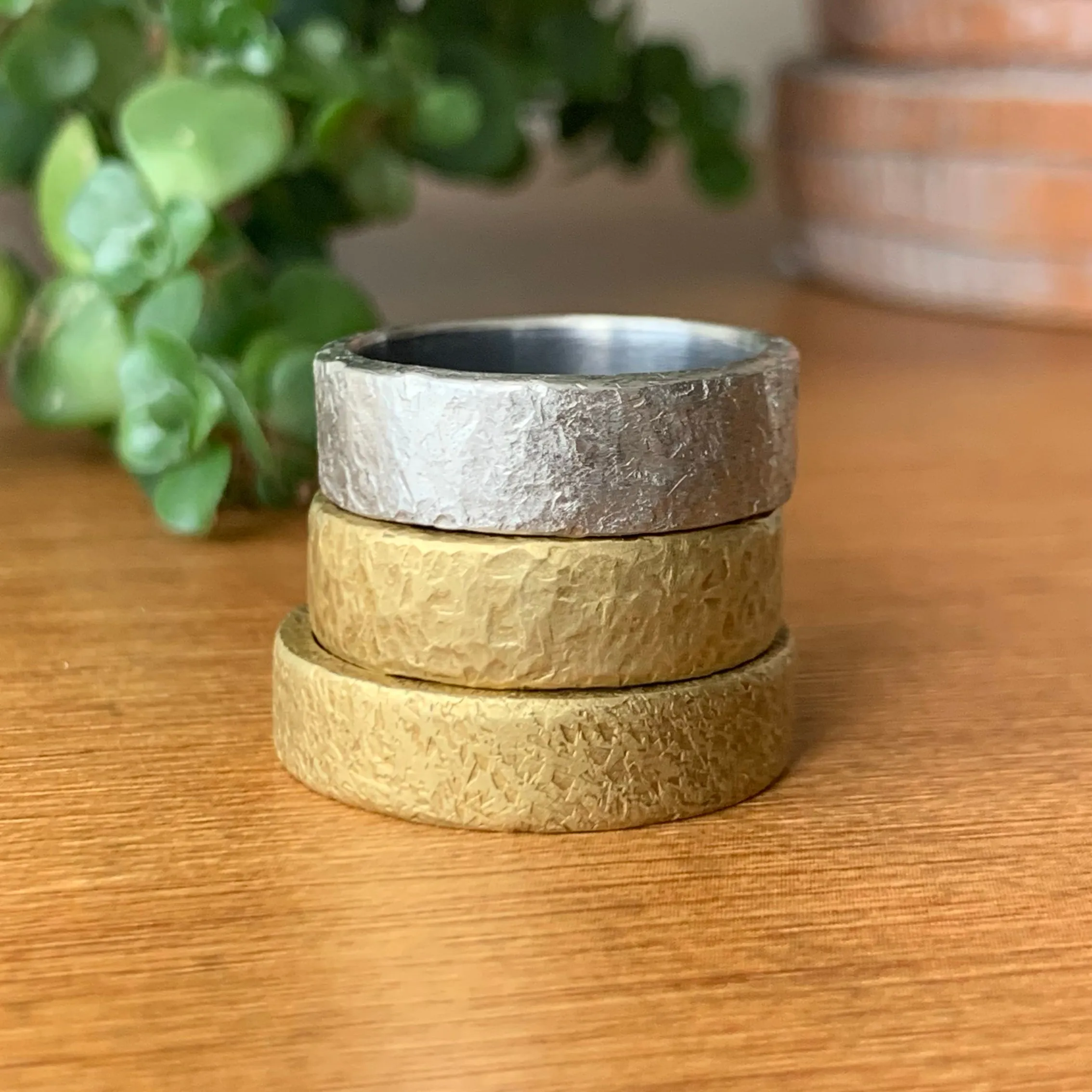 Hammered Band, Gold Wrap