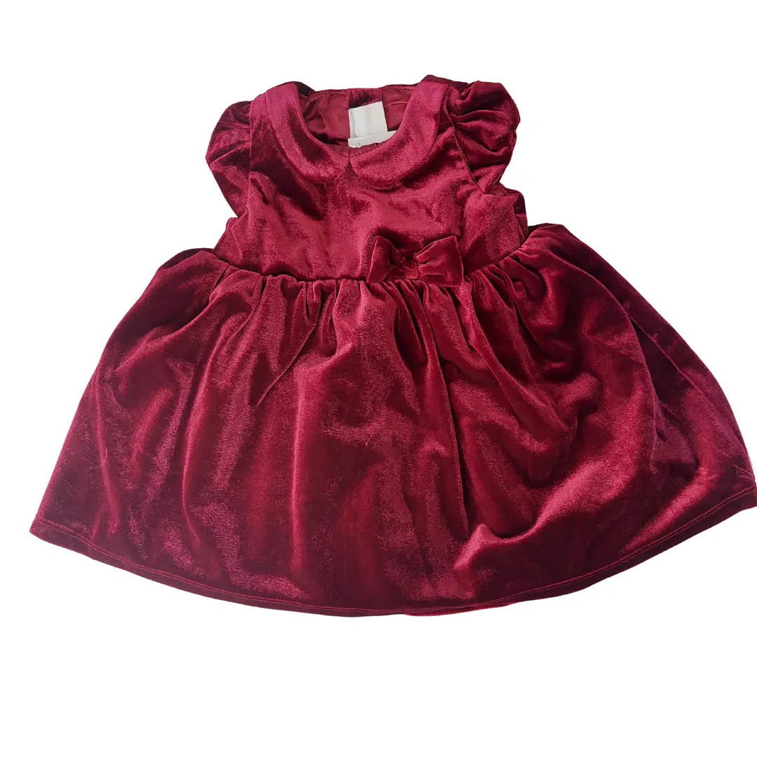 H&M Maroon Velvet Dress (6-9 months) | Brand new |