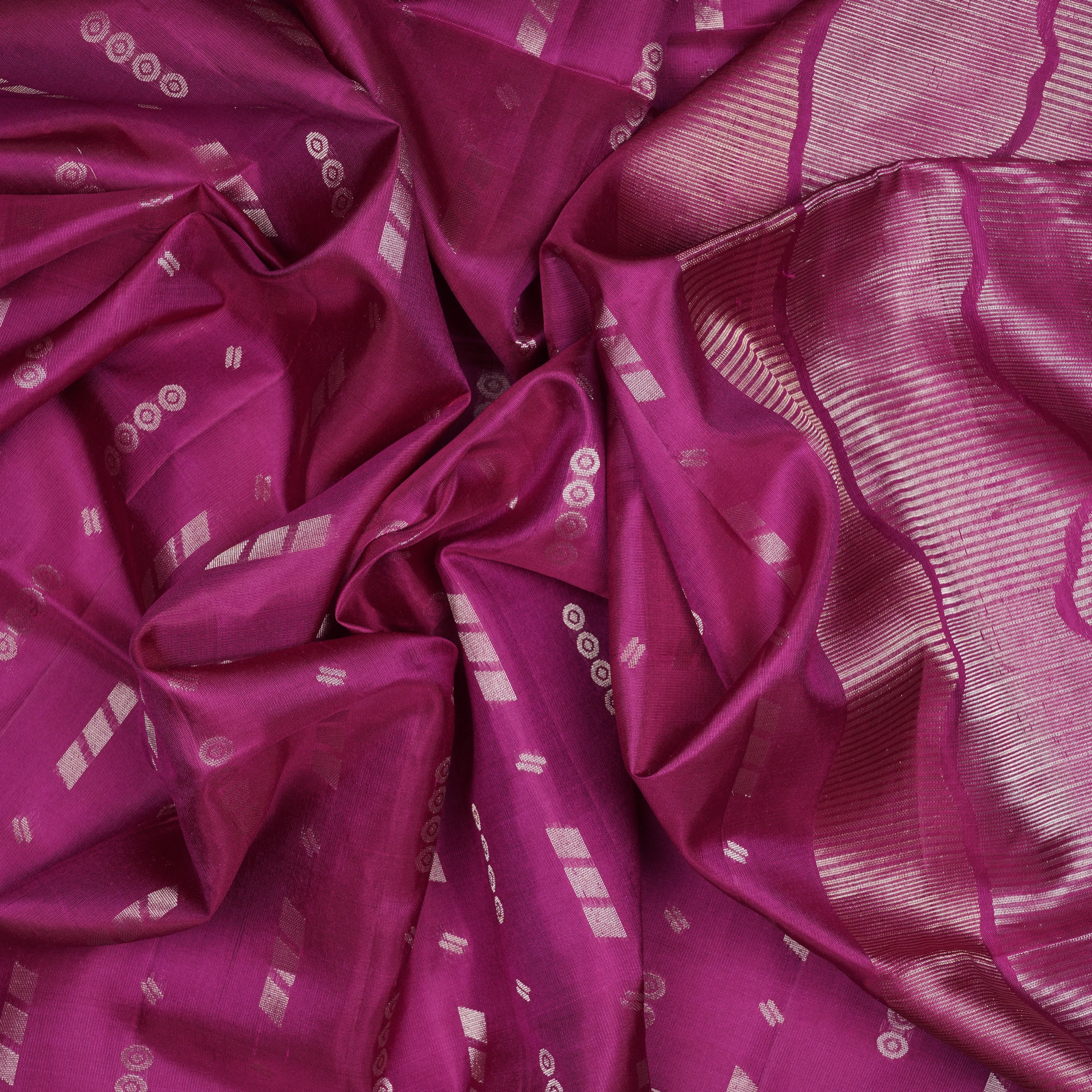 Handwoven Magenta Soft Silk Saree - 2162T010213DSC