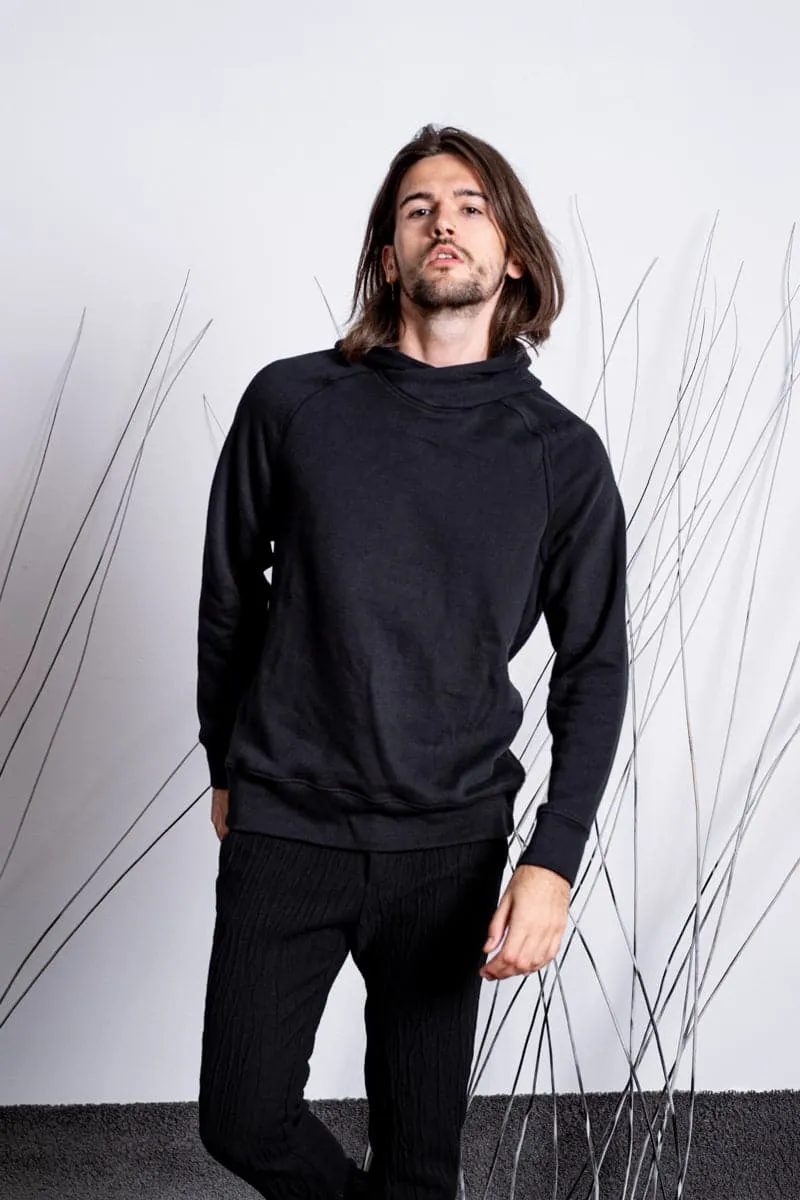 Hannibal | Felice | Weicher Sweatshirt Pullover mit Kapuze in schwarz