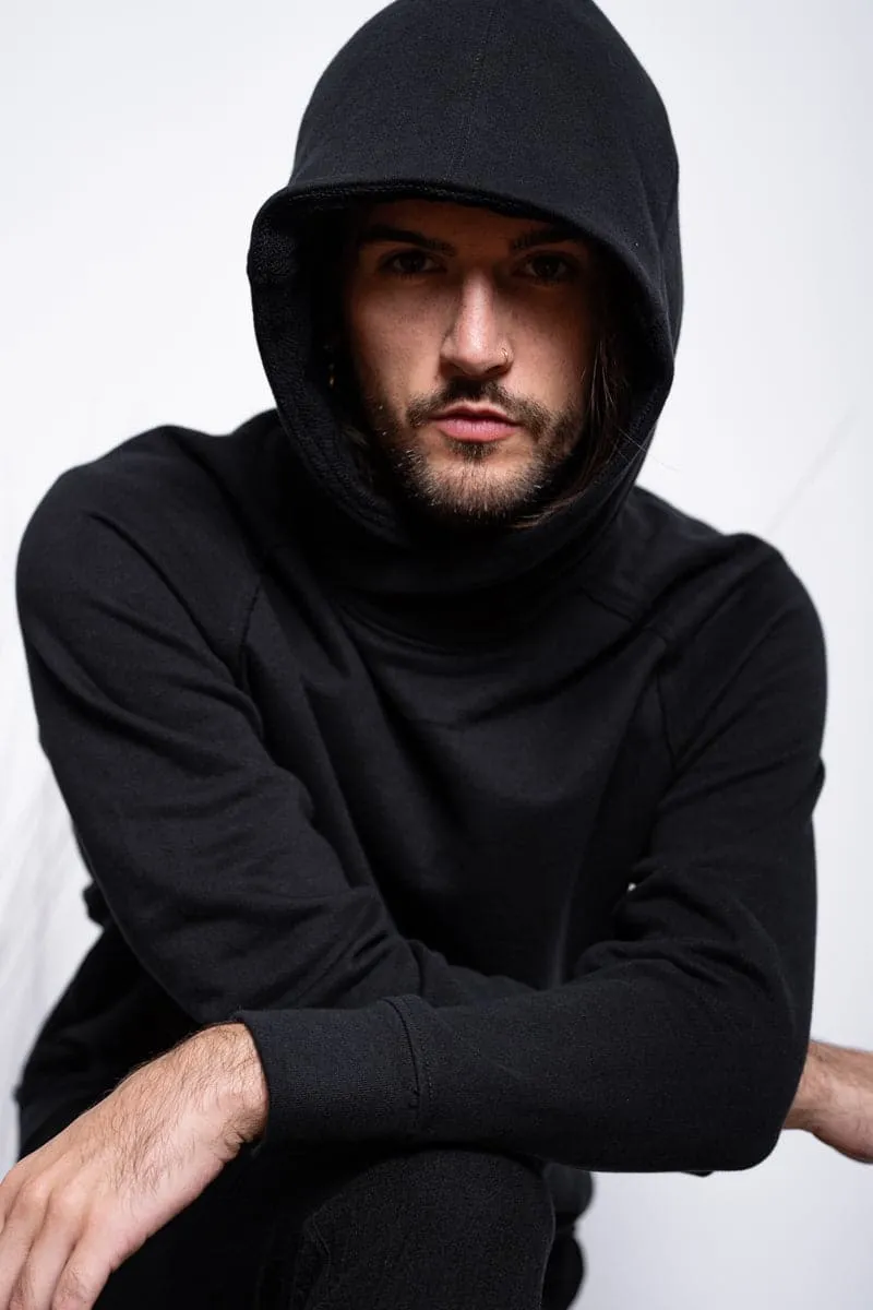 Hannibal | Felice | Weicher Sweatshirt Pullover mit Kapuze in schwarz