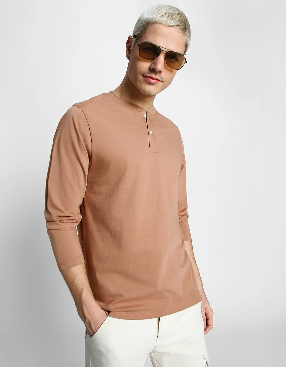 Henley Cork Solid Tshirt