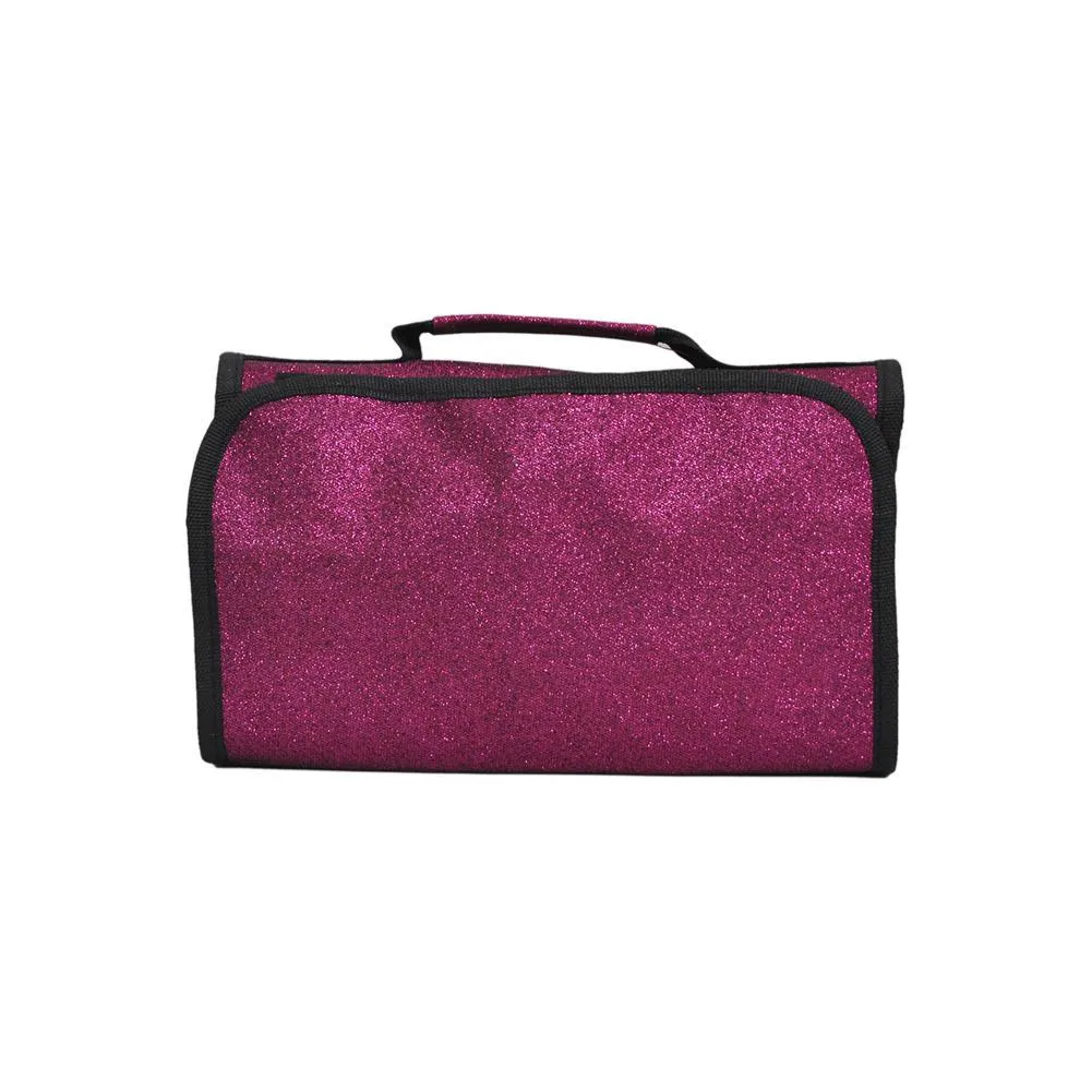 Hot Pink Glitter NGIL Traveling Toiletry Bag