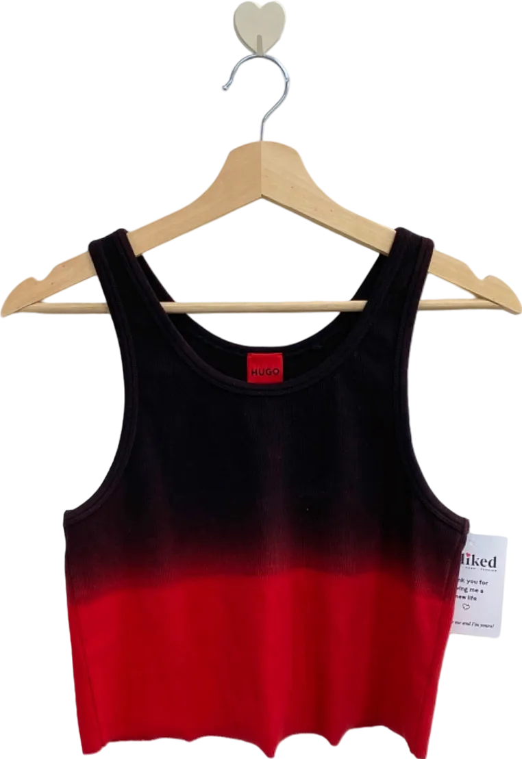 Hugo Black and Red Ombre Tank Top UK 8