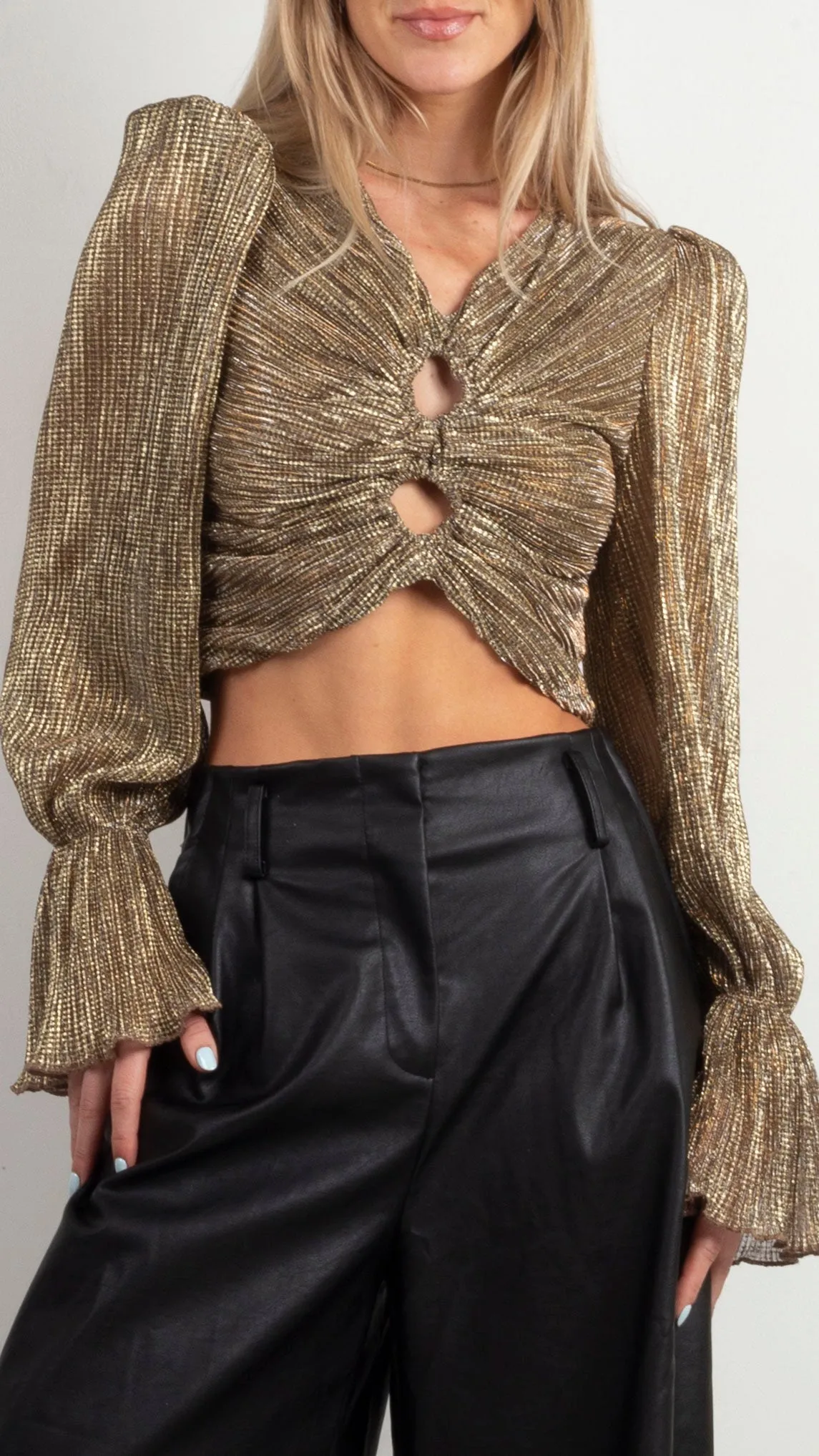 Jordie Long Sleeve Blouse - Bronze