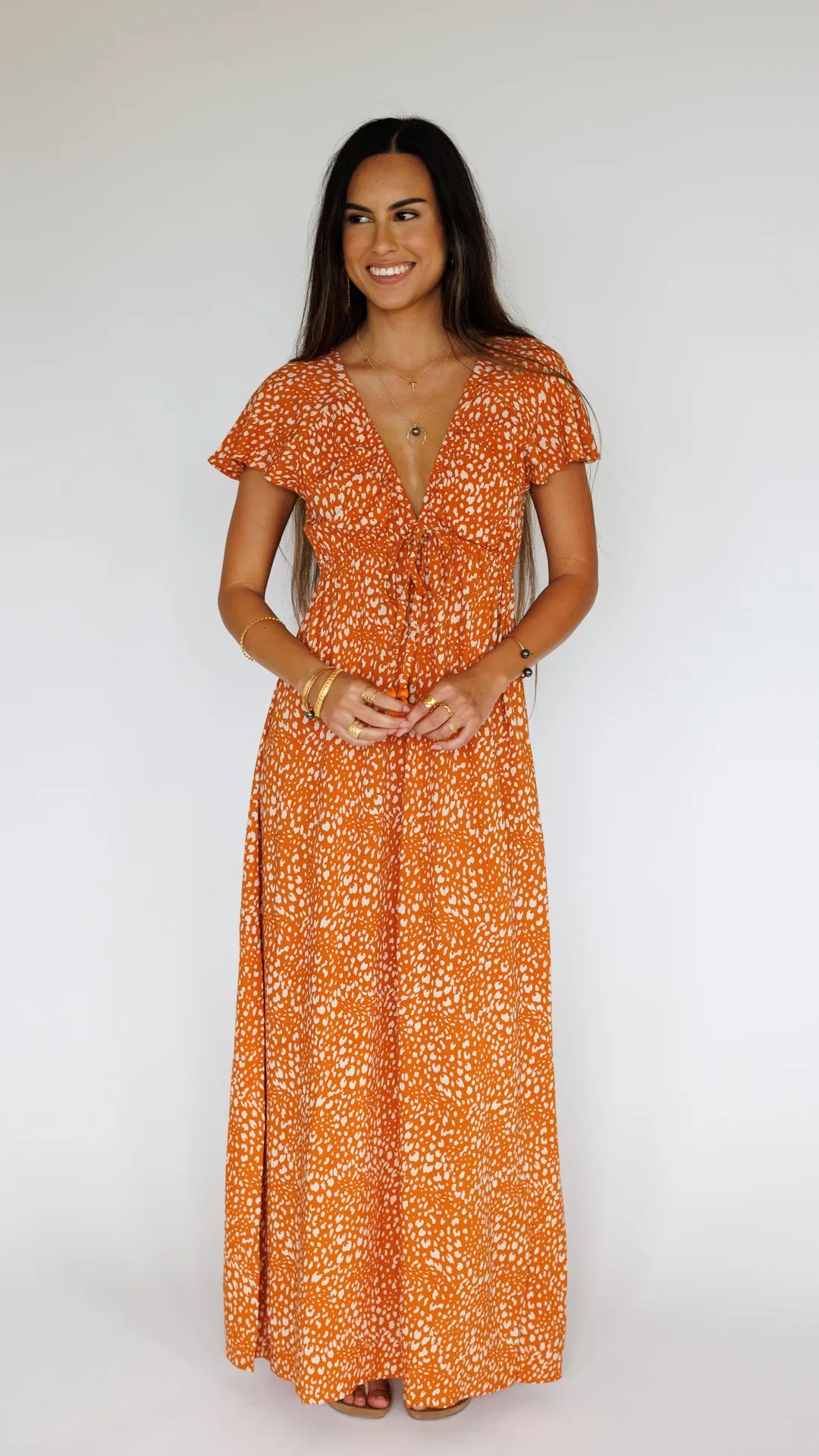 Leilani Dress / Speckled Papaya