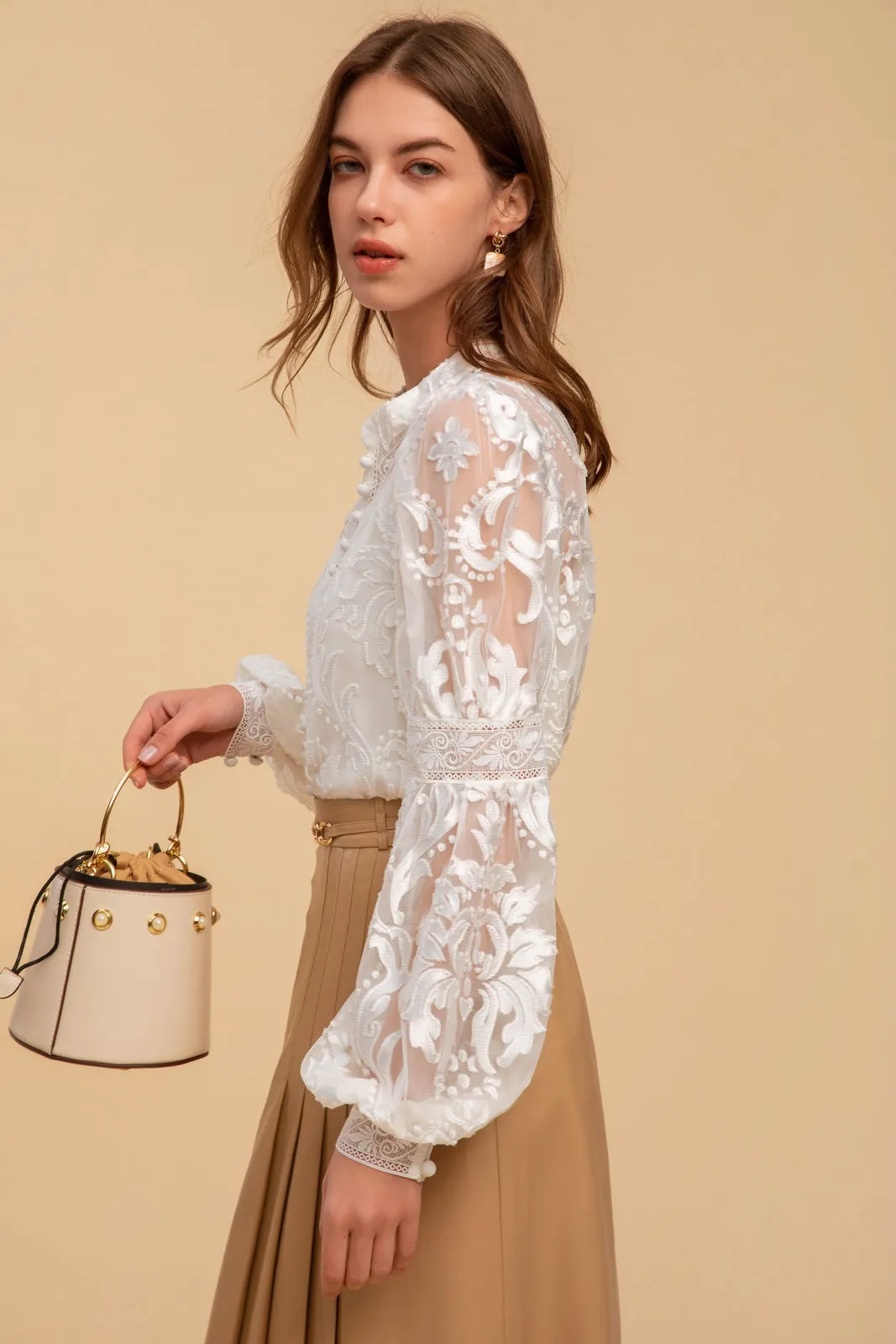 Lila Lace Blouse - White