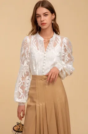 Lila Lace Blouse - White