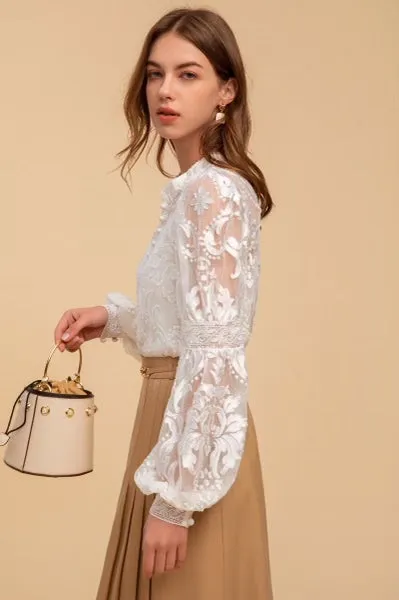 Lila Lace Blouse - White