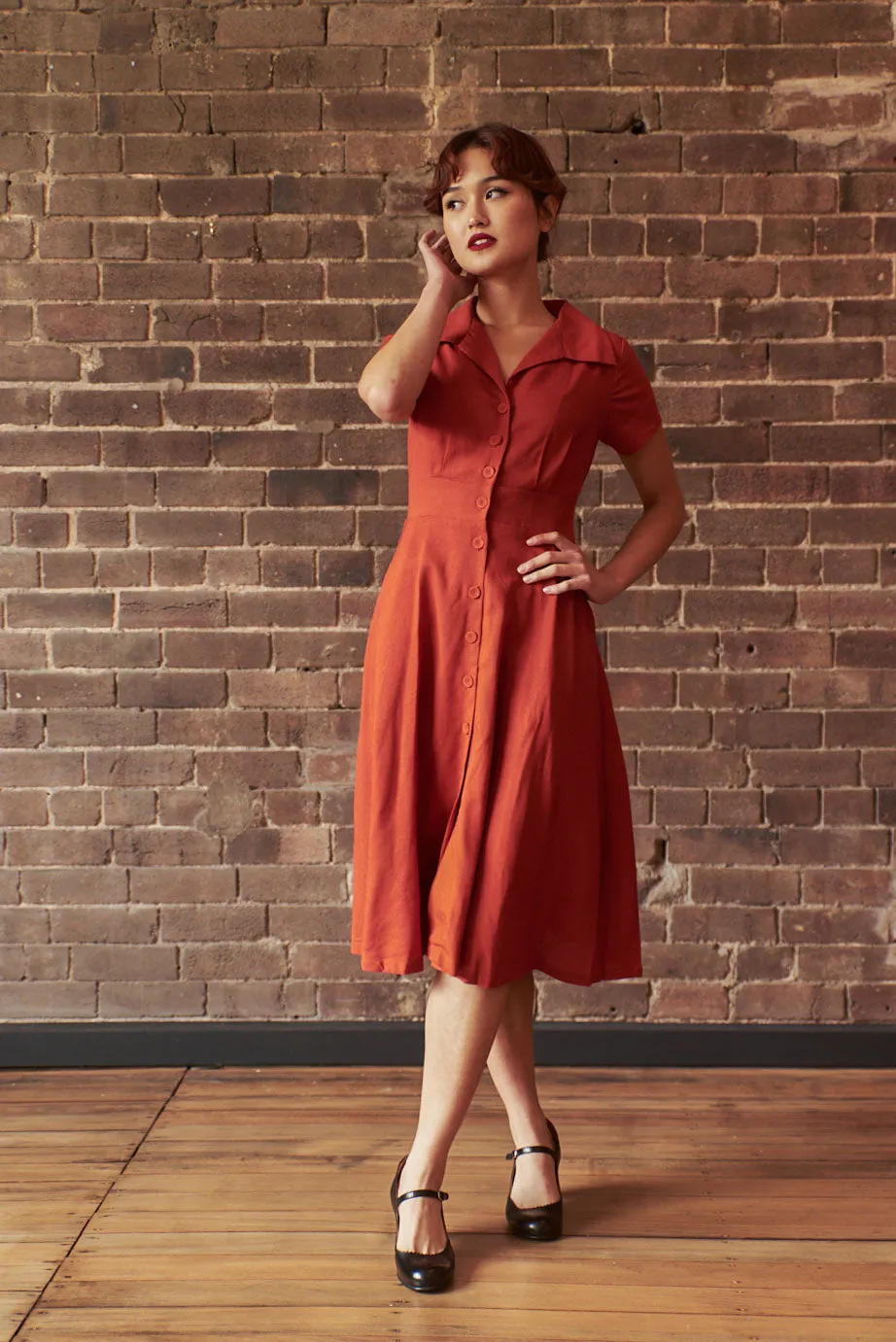 Loretta Rust Dress