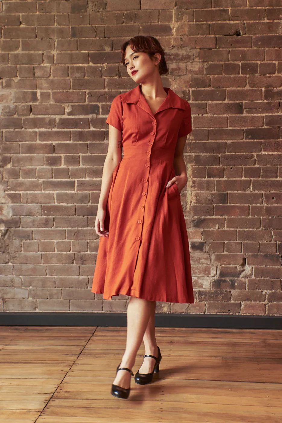 Loretta Rust Dress