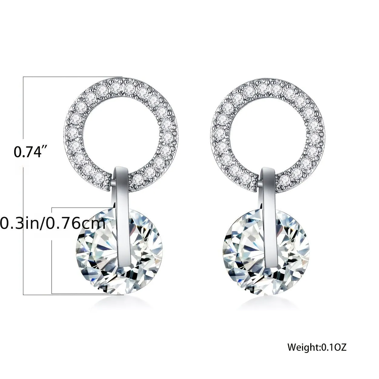 Luxury Earrings Elegant Double Crystal Zircon Drop Dangle Earrings Wedding Jewelry Gifts