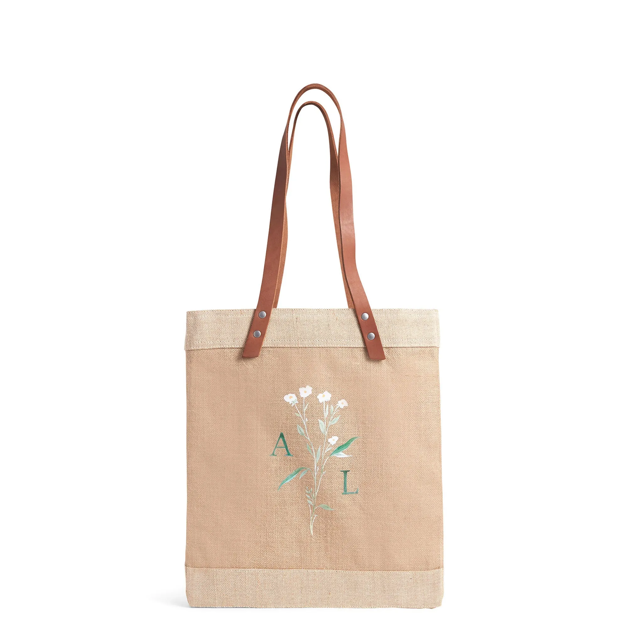 Market Tote in Natural Wildflower by Amy Logsdon