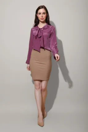 Mauve Neck Tie Shirt